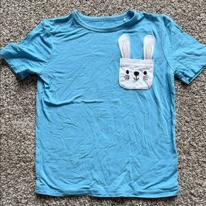 Little Sleepies Sky Blue Bunny Pocket Tee